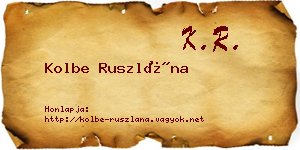 Kolbe Ruszlána névjegykártya